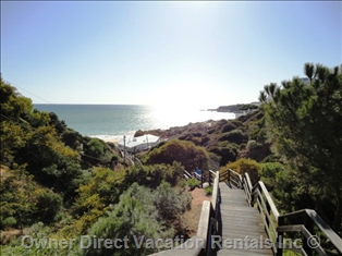 Direct Footpath to Oura Beach, Algarve, Portugal